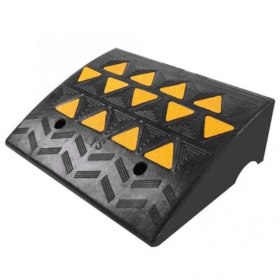 2pcs Heavy Duty Rubber Curb Ramps Driveway Threshold Ramp fo