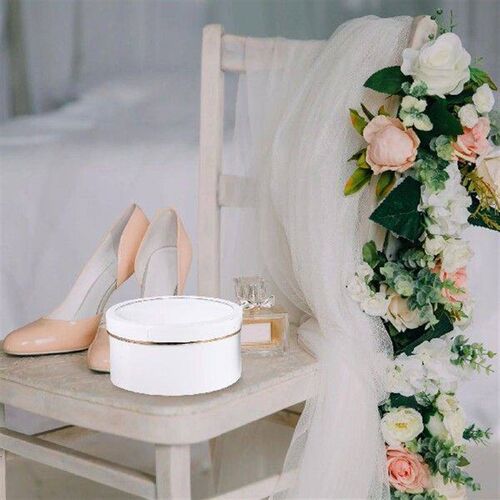 2 Pcs Round Gift Package with Window-Type Holes Floral