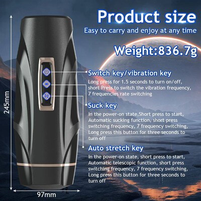 Fully automatic retractable aircraft cup, male masturbation