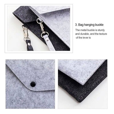 A4 Felt Folder Portable Felt With Buckle Portfolio Case Larg