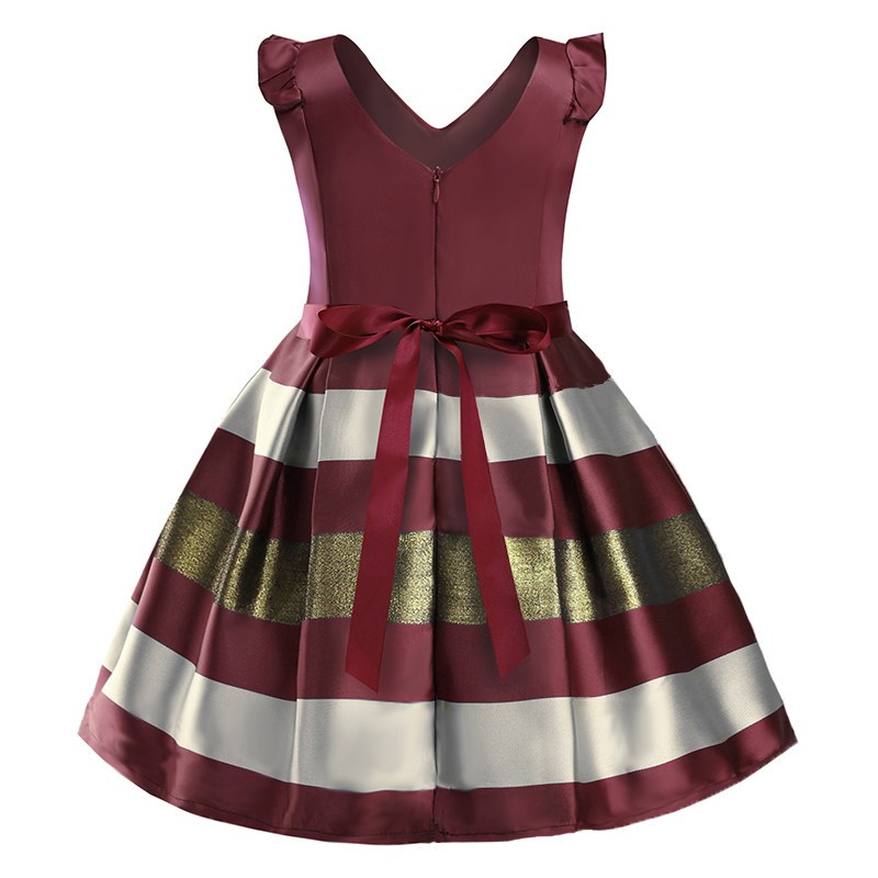 Baby Girls Striped Dress For Girls Formal Wedding Party Dres