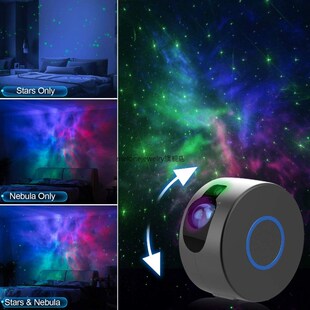 2 in 1 aurora starry sky projector 7 color night light star