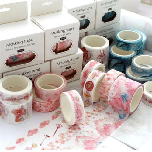 3 Rolls Washi Masking Tape Set Petal Animal Flower Paper Mas