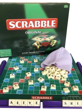 Scrabble Board Puzzles Game Jigsaw-Words Spelling-Table Kids