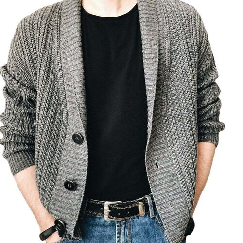 2025 Autumn Mens Sweater Long Sleeve Fashion Urban VNeck Kni