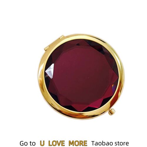 1Pc Luxury Crystal Makeup Mirror Portable Round Folded Compa