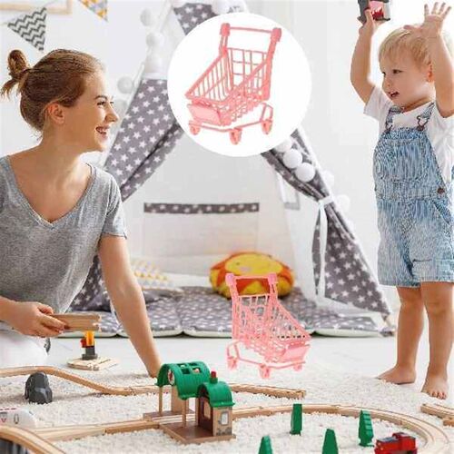 20192 Pcs Cake Mini Shopping Cart for Kids Miniture Decorati