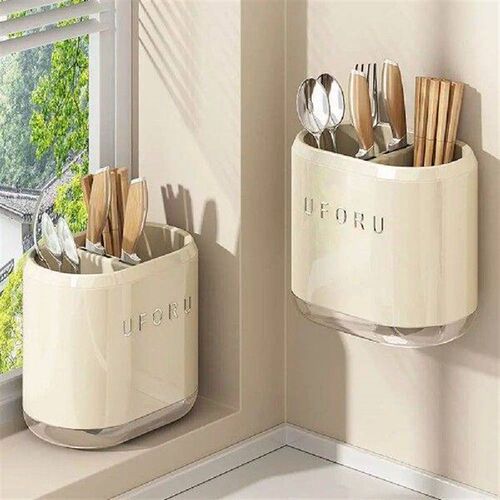Plastic Chopsticks Storage Box Large Capacity Wall Mounted
