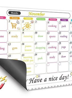 Fridge Magnetic Whiteboard Calendar Dry Erase Calendar for R