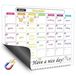 Fridge Magnetic Whiteboard Calendar Dry Erase Calendar for R