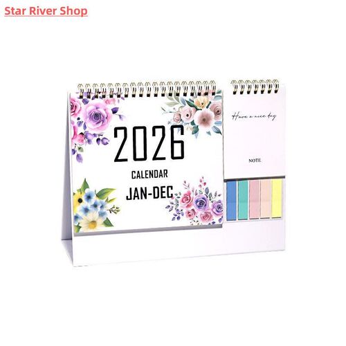 2026 English Desk Calendar Pocket Notebook Labels 12 Months