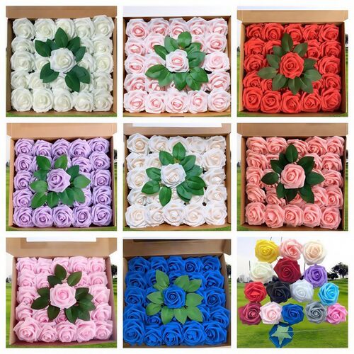 European-style Gift Box With Pe Roses, Artificial Foam Flowe
