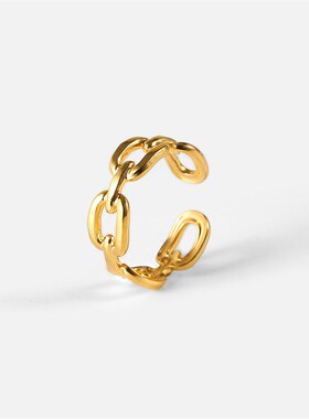 Wholesale Twisted Link Chain Open Rings Stainless Steel