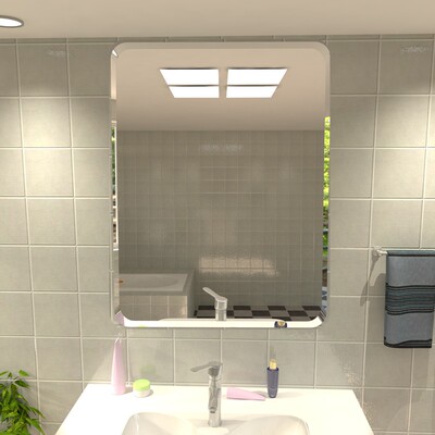 Bathroom mirror hd wall paste simple paste vanity mirror
