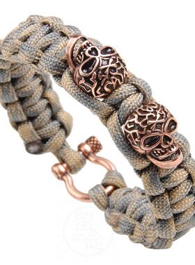 。 Vintage Hand decoration skull copper accessories umbrella