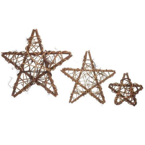 3 Pcs Rattan Garland Crafts Wreath Wicker Base Rustic Star