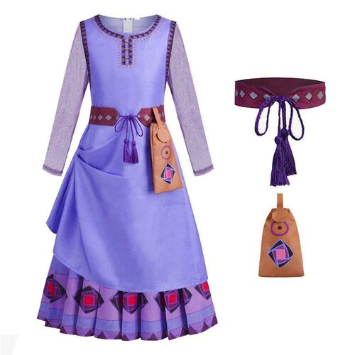 2024  Princess Dress for Girls Asha Cosplay Movie Wish Asha