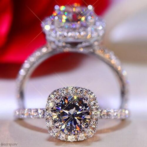 Moissanite Engagement Ring Carat Round Brilliant Diamond Squ