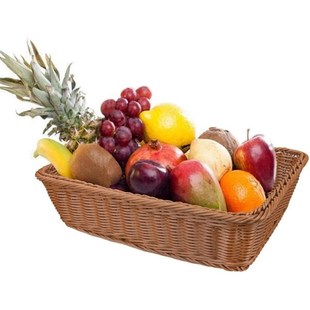 2 Pcs Hand-Woven Rattan Woven Bread Basket,Wicker Food Servi