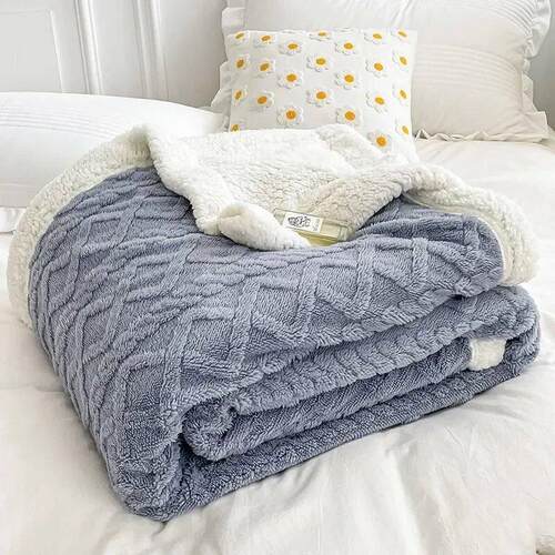 Soft Plaid Blanket Warm Fleece Winter Blankets for Adults Ki