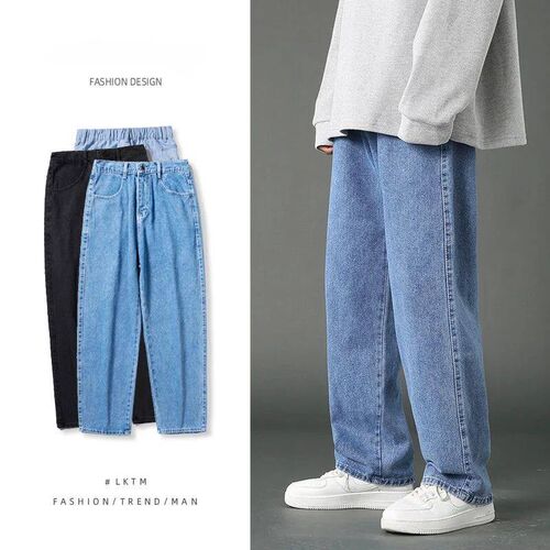 Mens Straight Jeans Spring Summer New Classic Style Elastic