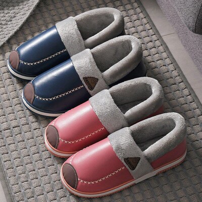 Womens and Mens Cotton Slippers Indoor ThickSoled AntiSlip P