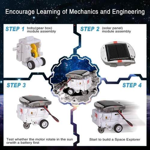 Creative 6 In 1 Solar Robot Car Space Ship Toys Technology S