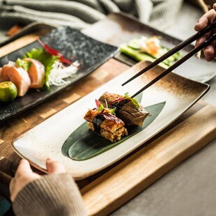 Japanese ceramic plates sushi dish tableware tray cutlery