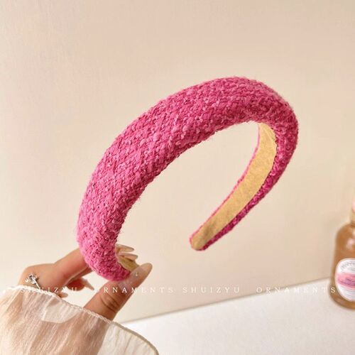 Pink Headband for Women 2025 High Cranial Dome Wide Side Swe