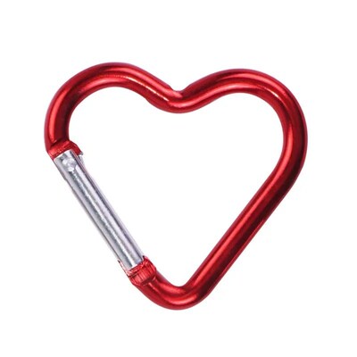 1 Pcs Heart-shaped Aluminum Carabiner Key Chain Clip Outdoor
