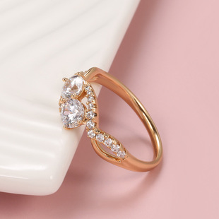 18k Rose Gold Fashion Fiower  Wedding Ring for Women 1 Carat