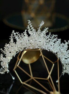 Fashion Beaded Crown Bride New Heavy Crystal Hair Hoop tiara