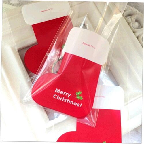 100Pcs/Lot Mini Christmas Stocking Boots Cookies Packaging