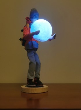 梧棣木人创意小夜灯木人木头人夜灯桌面摆件