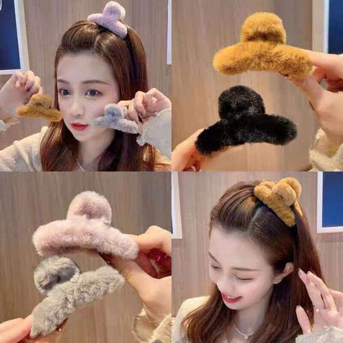 Autumn and Winter Womens Mao Mao Grab Clip Hairpin Girl Sha