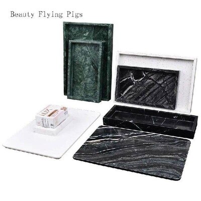 Nordic minimalist style marble tray dessert pastry display