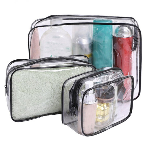 Transparent Cosmetic Bag PVC Women Zipper Clear Makeup Bags