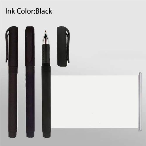 1PC Black Gel Pen with Retractable Blank Scroll ABS and Coat