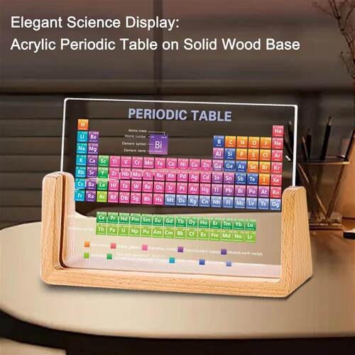 Acrylic Wooden Base Periodic Table Display Ideal Learning Gi