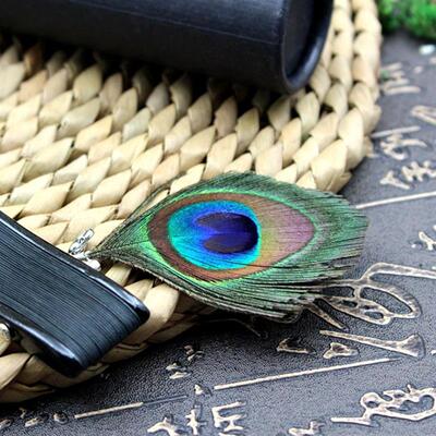 Chinese Folding Peacock Hand Fan Silk craft souvenirs gift