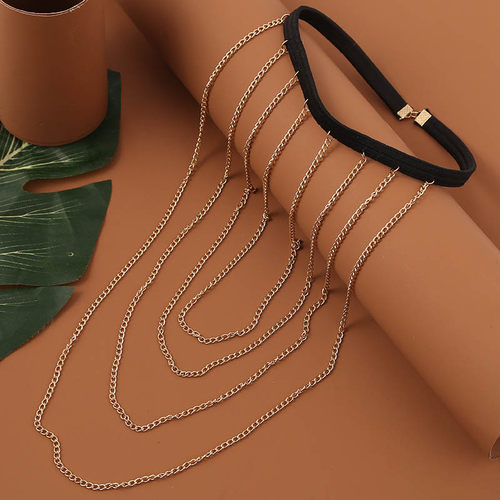 Fashion Simple Boho Gold Color Metal Multilayer Leg Chain Fo