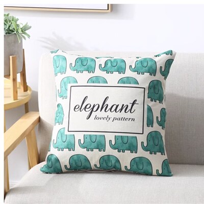 pillowcase pattern blue polyester throw pillow cushion cover