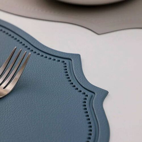 Leather Placemat Tableware Pad Irregular Retro Table Mat Hea