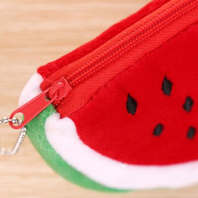 Watermelon Pencil Case Cute Fruit Kawaii Plush Large Capacit