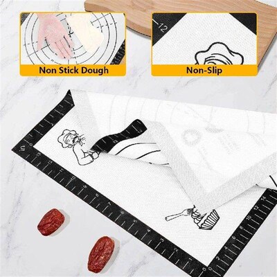 Silicone Pastry Mat Extra Thick Non Stick Large Baking Mat