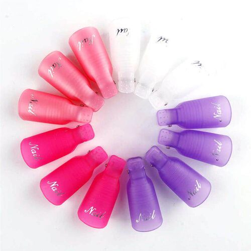 10pcs Plastic Nail Art Soak Off Cap Clip Nail Clips UV Gel P