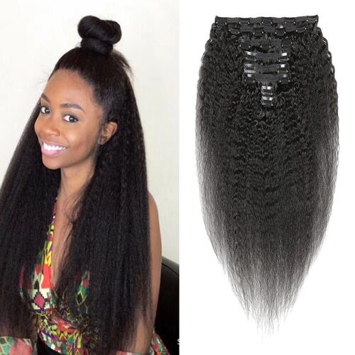 Real-person Hair Wig Clip Hair 8-piece Set Kinky Straight Cl