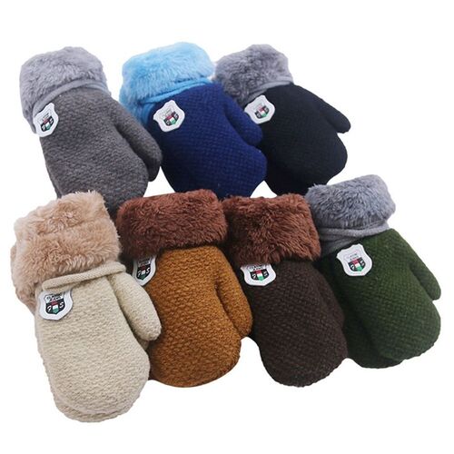 2022 New Winter Baby Boys Girls Knitted Gloves Warm Rope Ful