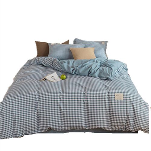 Ins Plaid Four-piece Skin-friendly Fashion Simple Bed Sheet
