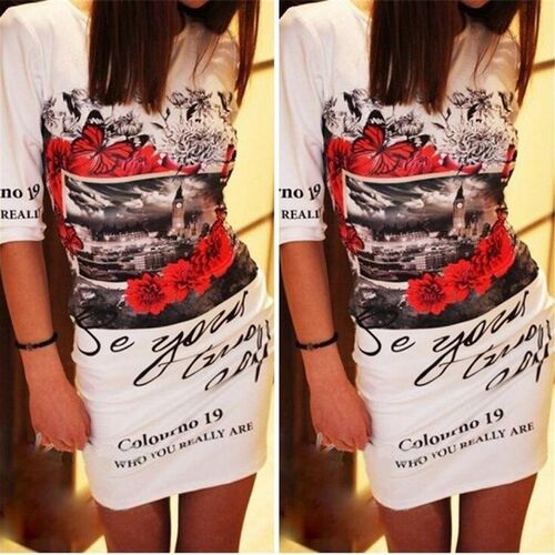 Summer Fashion New Casual Slim Dress  Mini Package Hip